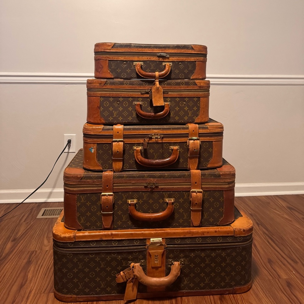 Louis Vuitton Brown and Tan Travel Bags
